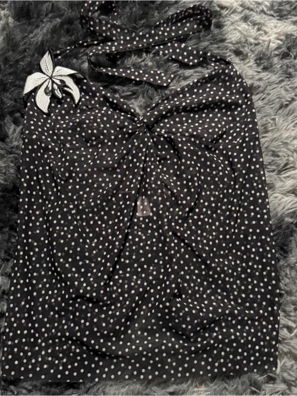Rare! Victoria’s Secret polka dot halter top with flower decal S - Picture 4 of 6